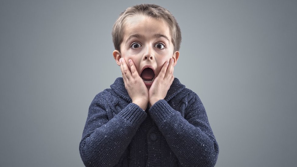 A surprised boy