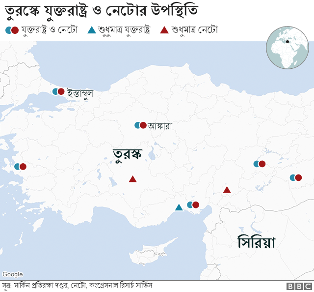 তুরস্কের মানচিত্র।