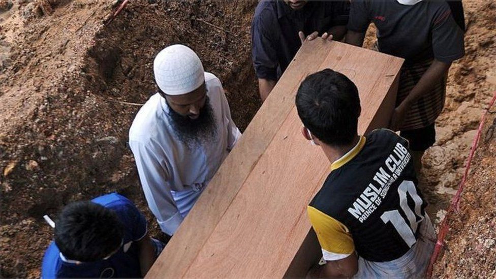 বাংলাদেশে কবরে লাশ নামানো হচ্ছে (ফাইল চিত্র)