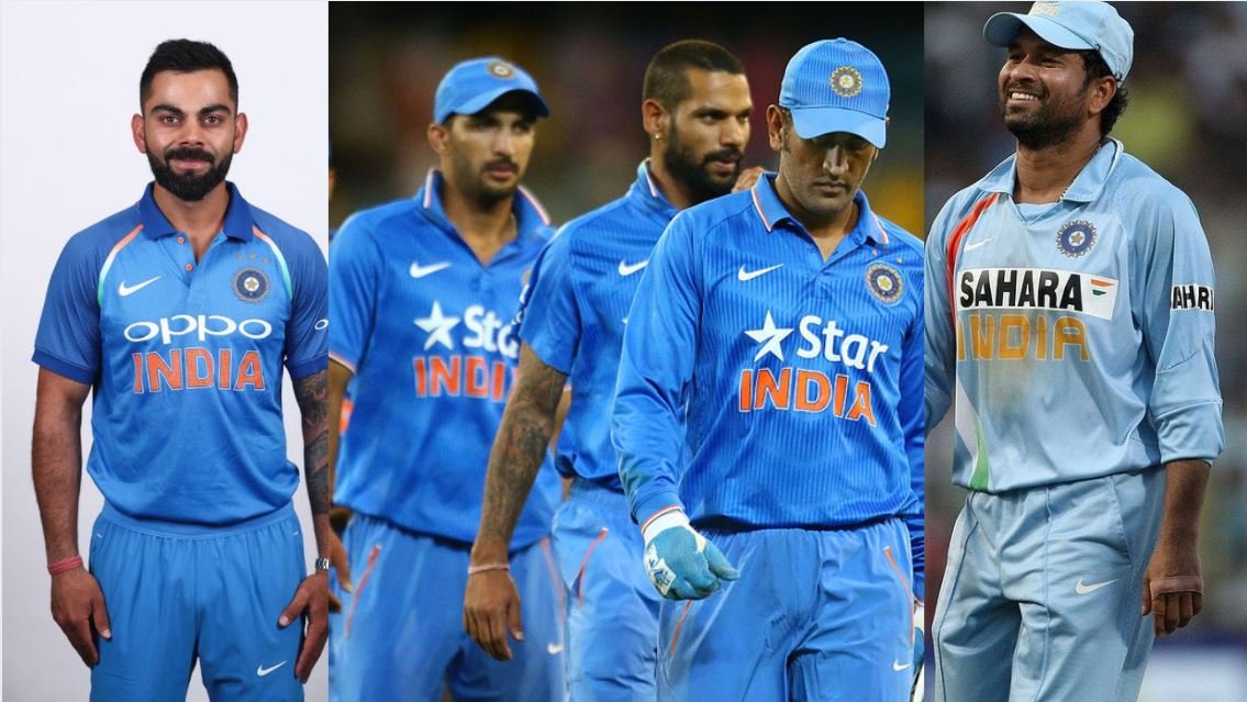ভারতীয় ক্রিকেট দলের জার্সিতে স্পন্সরের নামের নিচে সাধারণত বড় করে ইন্ডিয়া লেখা থাকে ভারতীয় ক্রিকেট দলের জার্সিতে স্পন্সরের নামের নিচে সাধারণত বড় করে ইন্ডিয়া লেখা থাকে