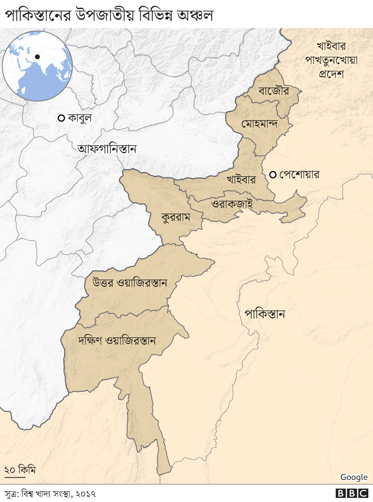 পাকিস্তানের উপজাতীয় বিভিন্ন এলাকা