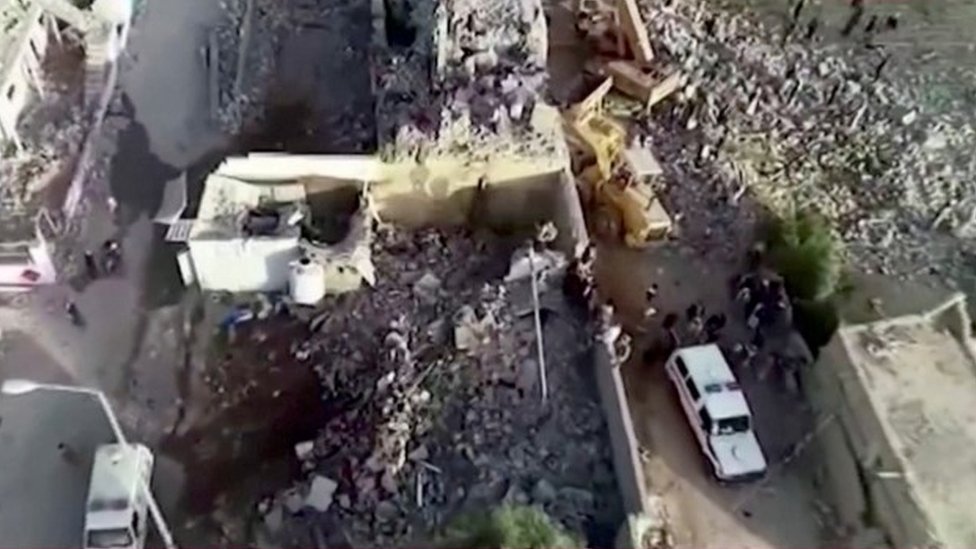 সাদায় সৌদি হামলার পরের দৃশ্য