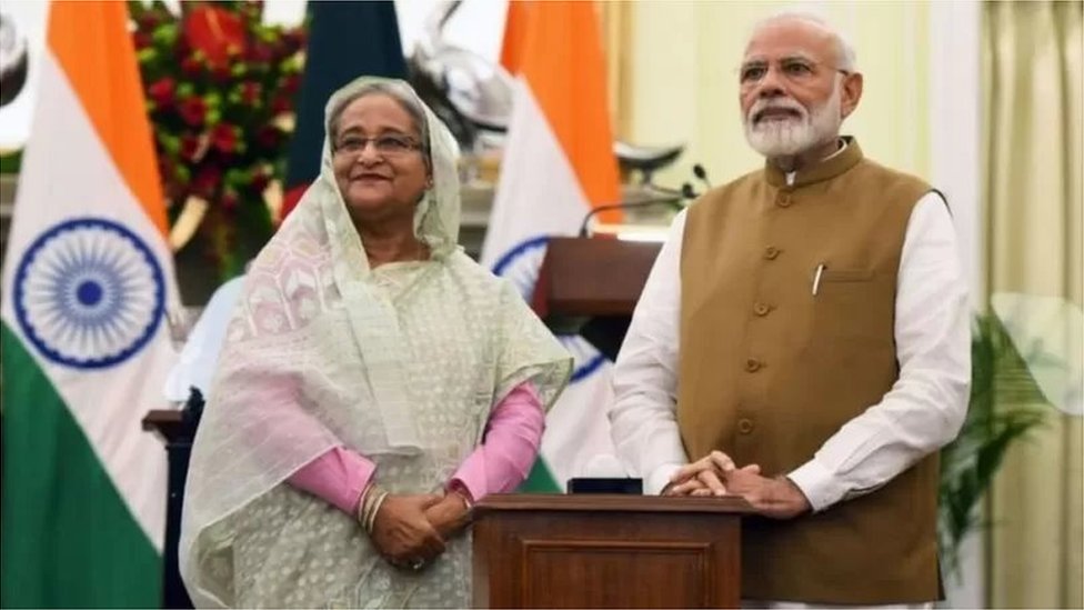 দিল্লিতে বাংলাদেশের প্রধানমন্ত্রী শেখ হাসিনা ও ভারতের প্রধানমন্ত্রী নরেন্দ্র মোদী। অক্টোবর, ২০১৯ দিল্লিতে বাংলাদেশের প্রধানমন্ত্রী শেখ হাসিনা ও ভারতের প্রধানমন্ত্রী নরেন্দ্র মোদী। অক্টোবর, ২০১৯