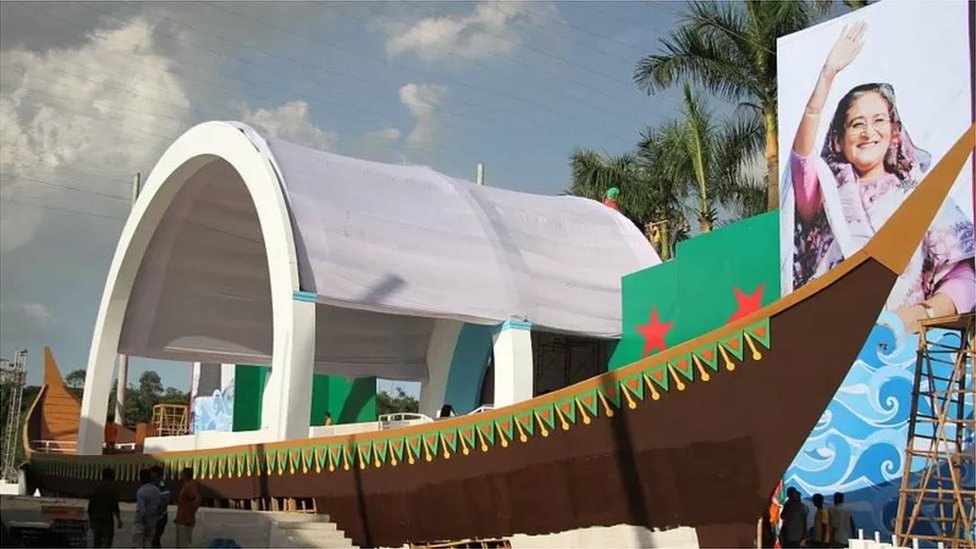 আওয়ামী লীগের সর্বশেষ জাতীয় সম্মেলন হয়েছে ২০১৯ সালে। সেই সম্মেলনের মঞ্চ। (ফাইল ফটো)