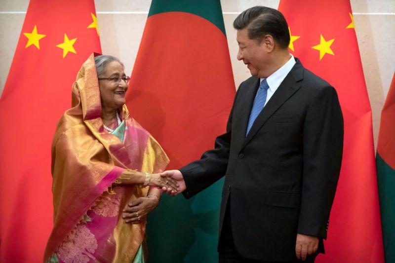 ২০১৯ সালে বেইজিং সফরের সময় চীনা নেতা শি জিনপিং এর সঙ্গে শেখ হাসিনা।