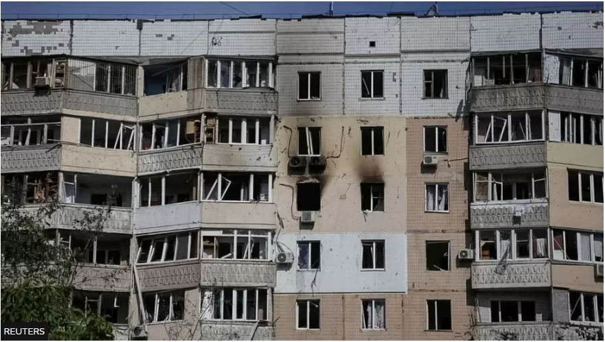 ওডেসার ক্ষতিগ্রস্ত ভবন।